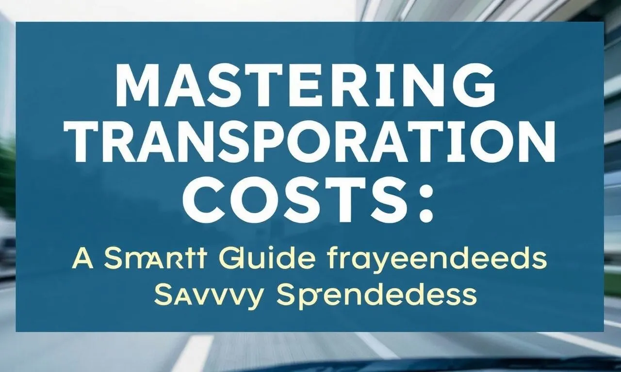 Mastering Transportation Costs: A Smart Guide for Savvy Spenders